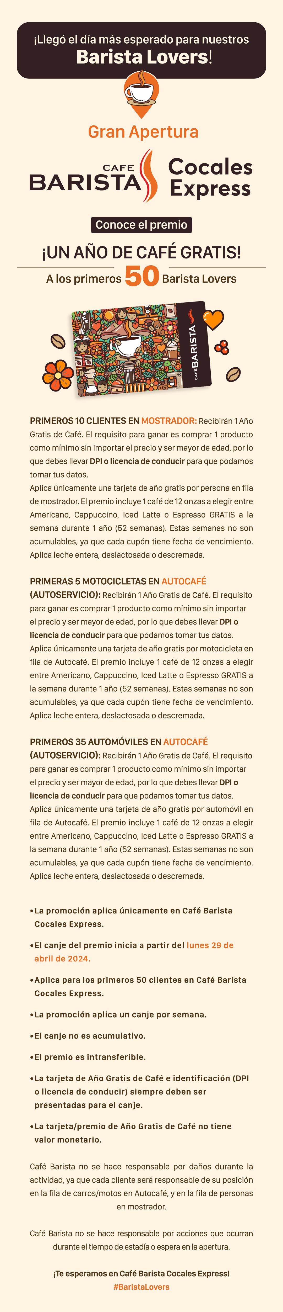 Reglas Apertura Café Barista Cocales