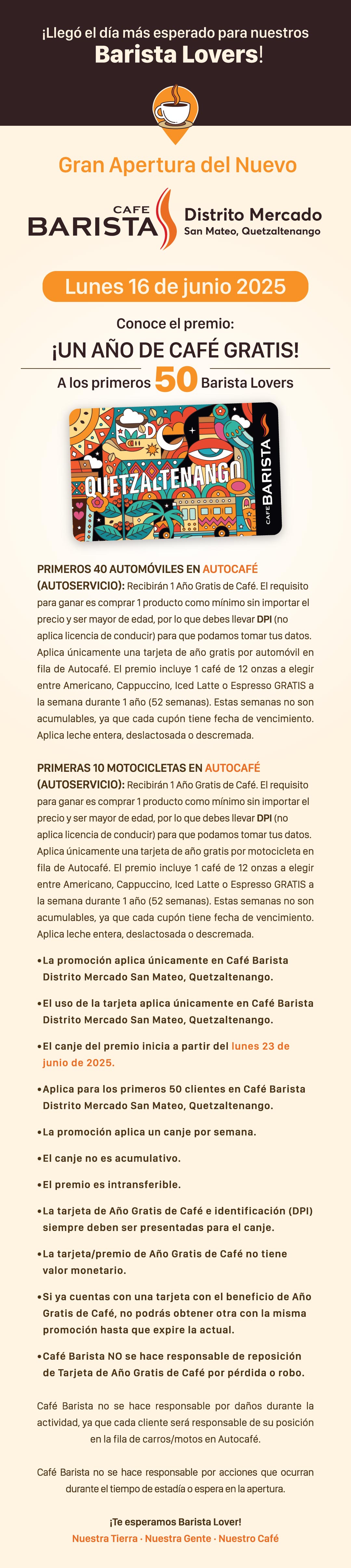 Reglas Apertura Café Barista Distrito Mercado Xela
