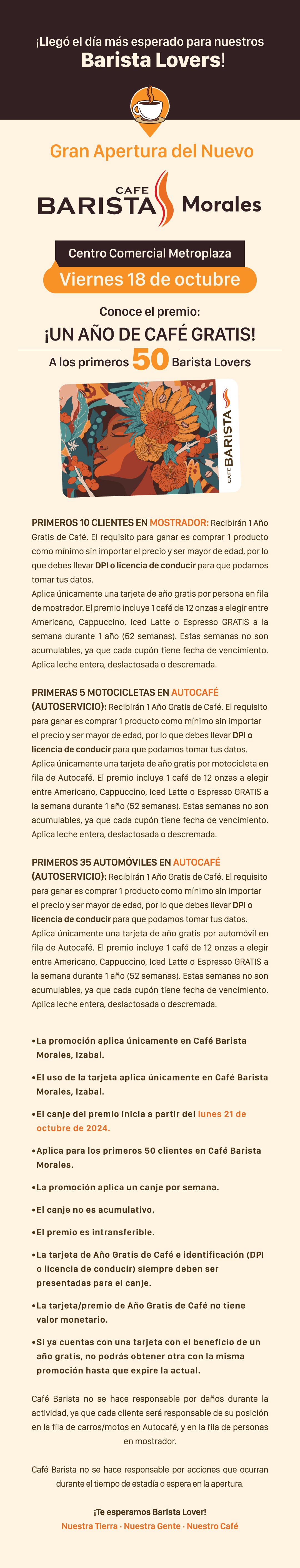 Reglas Apertura Café Barista Morales